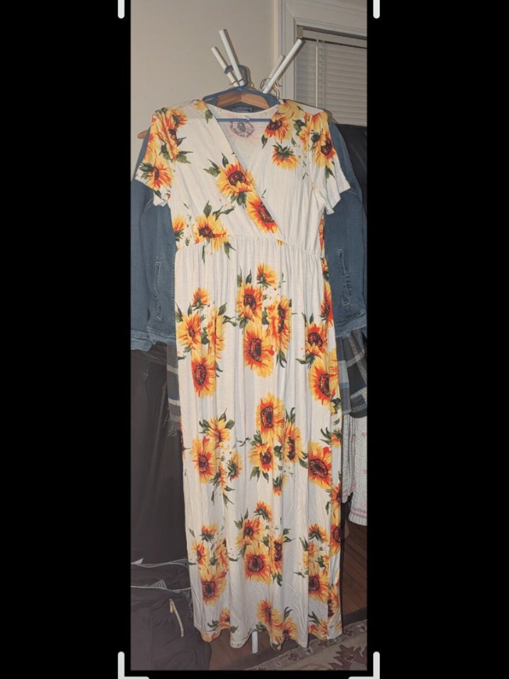 Xpenyo L Sunflower maternity maxi dress